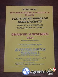 Photo du loto 10ème anniversaire du loto de la chasse d etrez