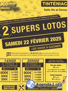 Photo du loto 2 supers lotos Amicale Laïque St Pierre de Plesguen avecJCO