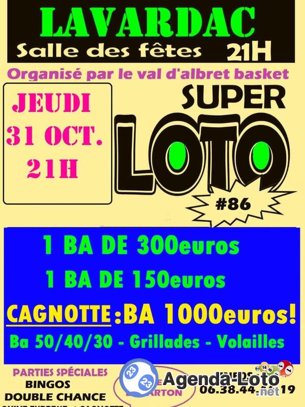 21h Super loto val d'Albret basket