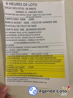 Photo du loto 6 heures de loto changement de salle