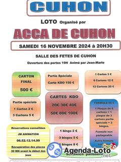 Photo du loto ACCA DE CUHON animé par Jean-Marie