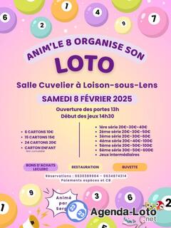 Photo du loto Anim'le 8 organise son LOTO