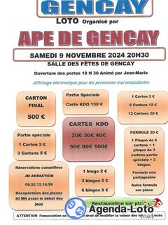 Photo du loto APE DE GENCAY animé par Jean-marie