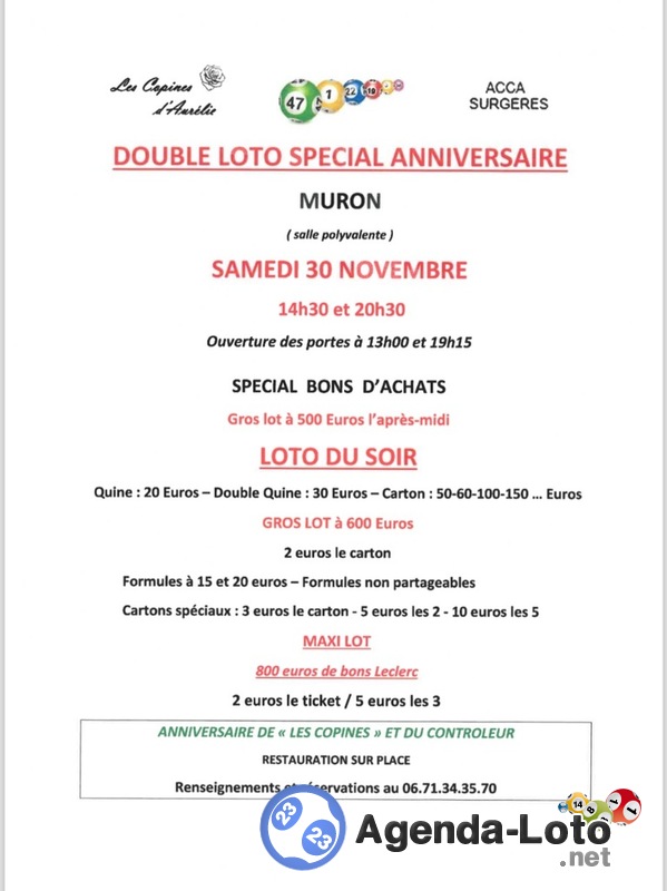 Double loto anniversaire