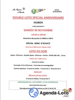 Photo du loto Double loto anniversaire