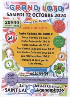 Photo du loto Grand loto apel de l' ecole de monfort