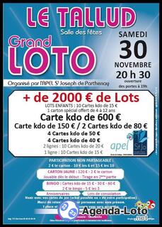 Photo du loto Grand loto APEL ST JOSEPH de Parthenay