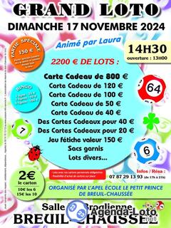 Photo du loto Grand loto asso ecole petit prince de breuil chaussee