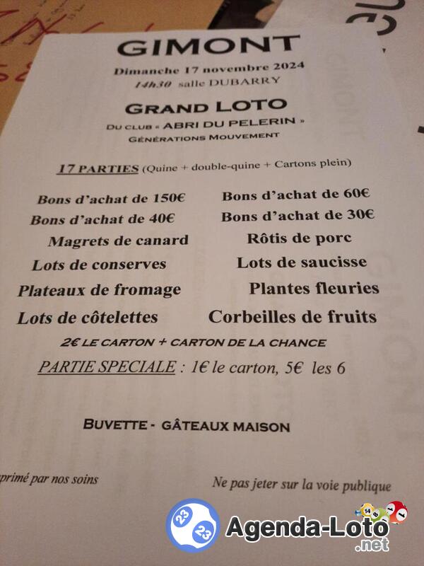 Grand loto d' automne