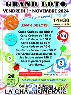 Photo du loto Grand loto Basket Club E.V.B.C