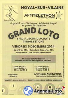 Photo du loto Grand loto du afmtelethon animé par animloto35 bernard