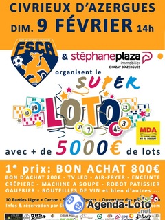 Photo du loto Grand loto du foot salle civrieux d’azergues (FSCA)