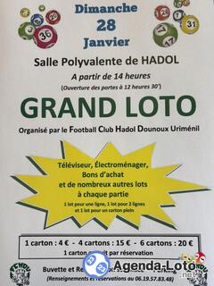 Photo du loto Grand Loto du Football Club Hadol Dounoux Uriménil