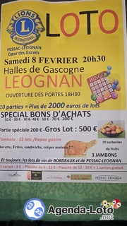 Photo du loto Grand loto du lions club pessac leognan