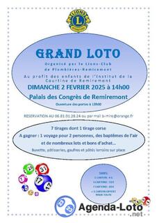 Photo du loto Grand loto du Lions Club de Plombières Remiremont