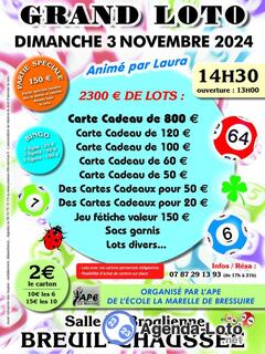 Photo du loto Grand loto Ecole la Marelle de Bressuire A BREUIL CHAUSSEE