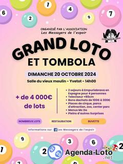 Photo du loto GRAND LOTO et Tombola organisé par Les Messagers de l'Espoir