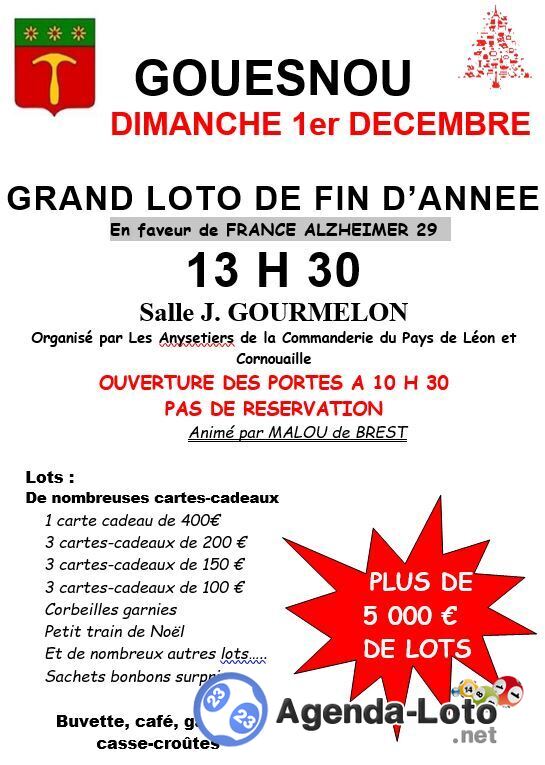 Grand loto de fin d'annee des anysetiers anime par malou