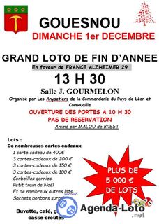 Photo du loto Grand loto de fin d'annee des anysetiers anime par malou