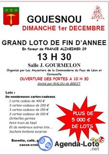 Photo du loto Grand loto de fin d'annee des anysetiers anime par malou