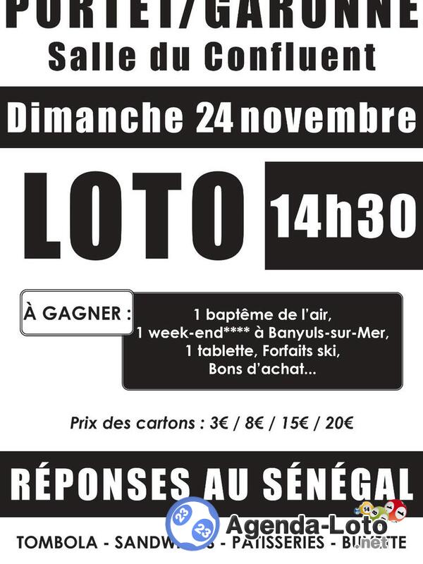 Grand Loto humanitaire Portet sur Garonne salle du Confluent