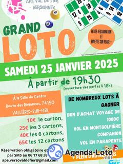 Photo du loto Grand Loto de l'APE Val de Fier - Versonnex