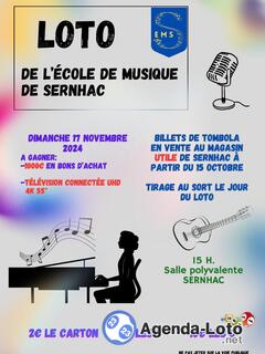 Photo du loto Grand Loto de L'Ecole de Musique de Sernhac