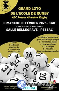 Photo du loto Grand loto de l'Ecole de rugby de l'ASC Pessac-Alouette