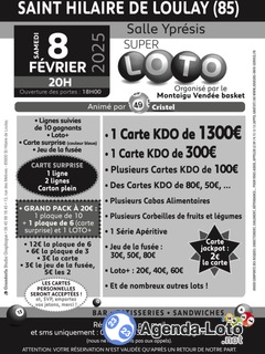 Photo du loto Grand loto Montaigu Vendee animé par Cristel