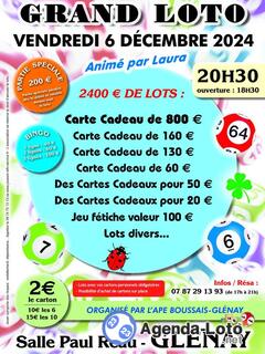 Photo du loto Grand loto organise par l ape boussais-glenay