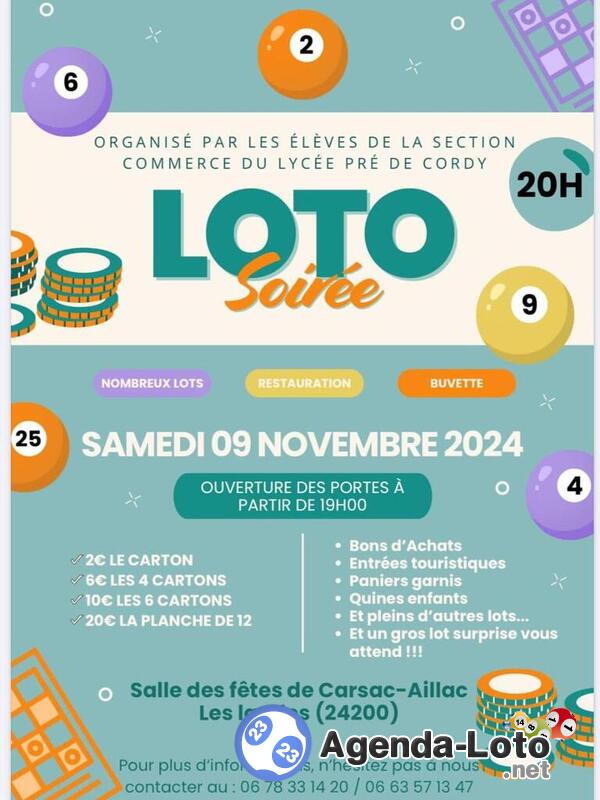 Grand Loto organisé par les élèves de la section Commerce