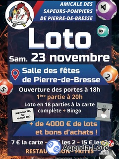 Photo du loto Grand Loto des Pompiers De Pierre de Bresse