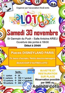 Photo du loto GRAND LOTO St germain du PUCH