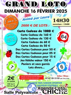 Photo du loto GRAND LOTO Union Sportive Saint Sauveur FOOTBAAL