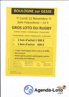 Photo du loto GROS LOTO du Rugby