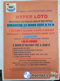 Photo du loto Hyper loto organise par institution st joseph