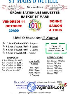 Photo du loto Loto 11 octobre - association les mouettes à saint mars d'ou