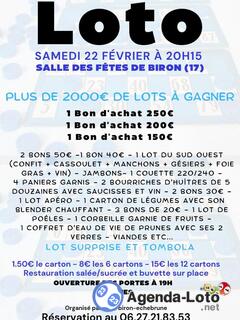 Photo du loto LOTO 43 quines