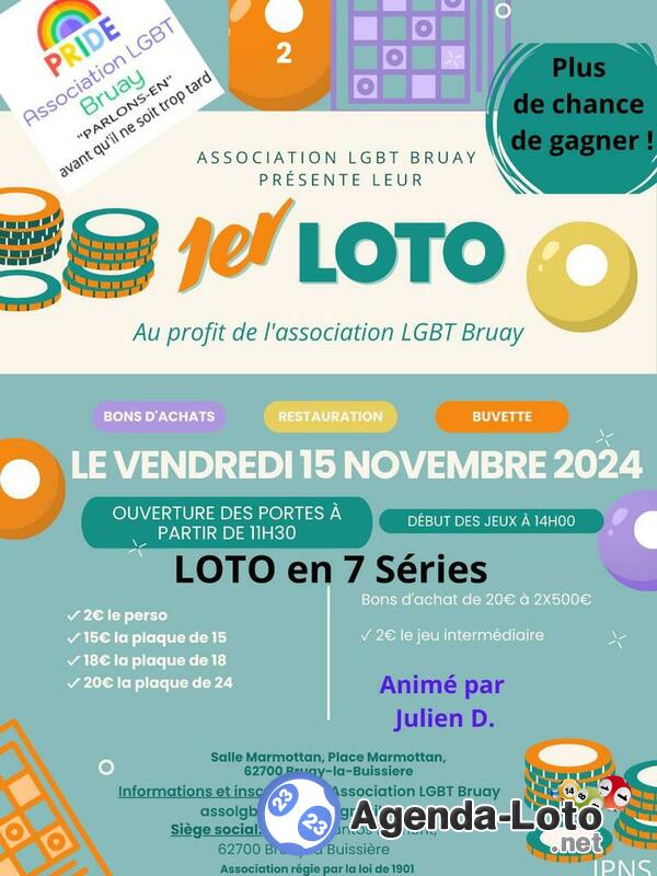 LOTO 7 séries au profit de l'Association LGBT Bruay