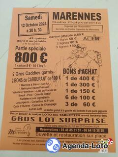 Photo du loto Loto les amis du centre équestre de marennes