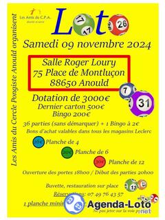 Photo du loto Loto des amis du cercle pongiste d'Anould