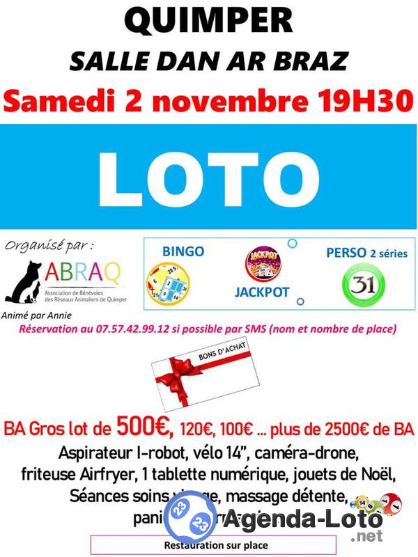 Loto animé par Annie, asso ABRAQ, protection animale