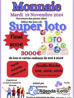 Photo du loto Loto animé par Nath Animation pour le club de l amitié