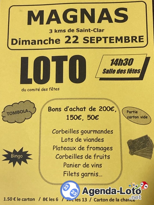 Loto annuel du comité des fêtes