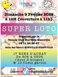 Photo du loto Loto annuel du Tennis Club d'Eurville-Bienville