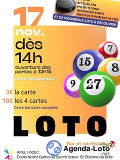 Photo du loto Loto annuel école privée St Etienne du Bois