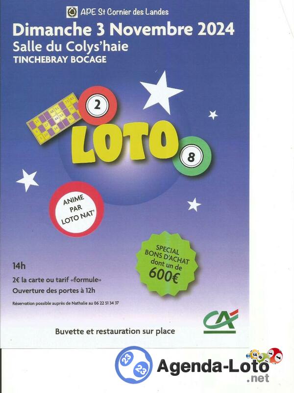 LOTO APE St Cornier des Landes