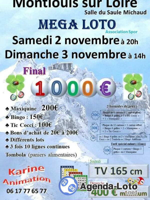 Loto pour assoc spor animé par karine. final 1000.