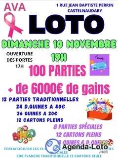 Photo du loto Loto associatif 100 PARTIES DIMANCHE 10 NOVEMBRE 19h