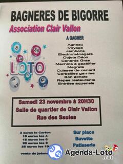 Photo du loto Loto Association Clair Vallon